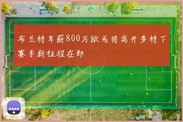 布兰特年薪800万欧或将离开多特下赛季新征程在即